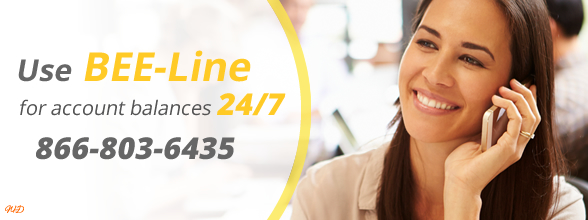 Use Bee-line for account balances 866-803-6435 